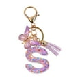 thumbnail image 3 of KLKCMS Porte-Clés en Résine Ornements Filles Femmes Cadeaux Alphabet Anglais Porte-Clés S S, 3 of 9