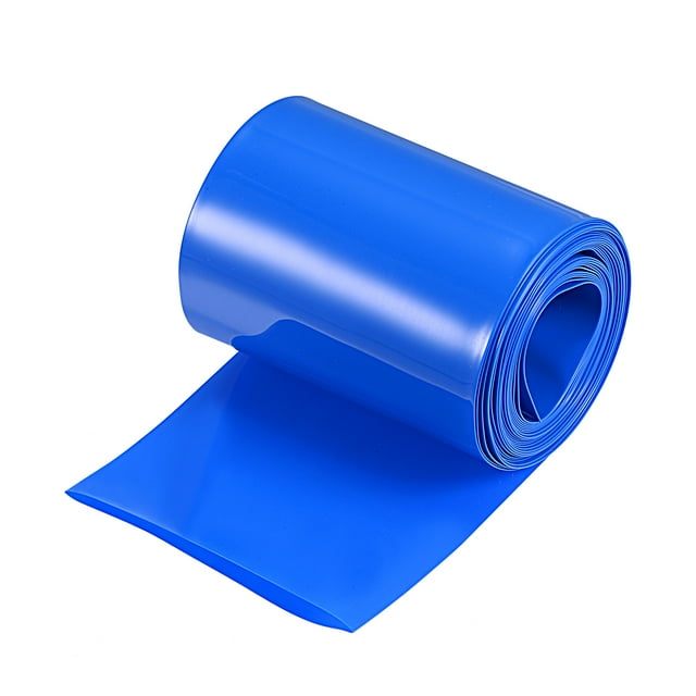 Unique Bargains 60mm Flat 10ft Blue PVC Heat Shrink Tube Wraps Battery Wrap for Big Battery Pack