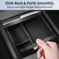 thumbnail image 3 of TSLDRV 2025 Upgrade Center Console Organizer Tray for Tesla Model 3 Highland 2024 2025 [Slide Smoothly] Armrest Hidden Organizer Box Cup Holder for Tesla Model 3 Accessories 2024 2025 Matte Black, 3 of 9