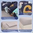thumbnail image 3 of Juego de ropa de cama para niños pequeños Wowelife, dinosaurio, azul y gris, 4 piezas, 3 of 6