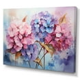 thumbnail image 2 of Designart "Contemporary Collage Of Pink And Purple Hydrangeas" Flowers Wall Art Living Room, 2 of 7