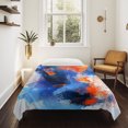 thumbnail image 4 of Orange Blue Tapestry for Bedroom Wall Hanging Tapestry, Modern Abstract Oil Painted Aesthetics Ceiling Backdrop Tapestries Poster Blanket Wall Decor for Teens Room Living Room Dorm 55" x 73", 4 of 8