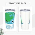 thumbnail image 4 of Taza de café de acero inoxidable con aislamiento de 20 oz para viajes con pajita, taza térmica portátil, juego de tres piezas con pajita, 4 of 7