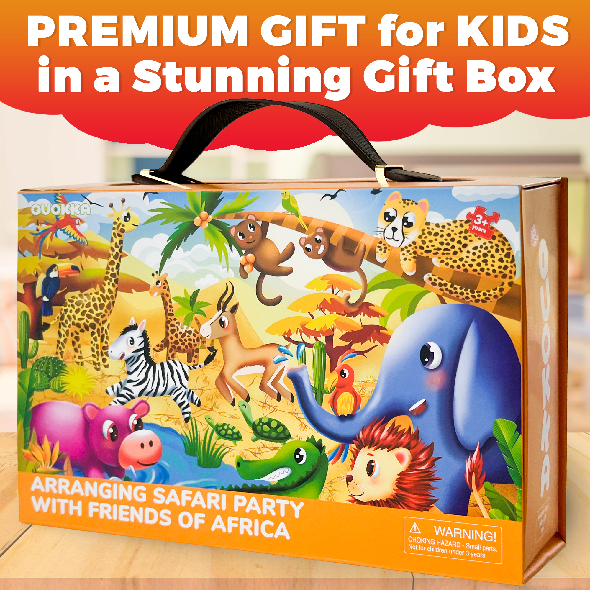Quokka Giant Floor Puzzle for Kids Ages 4-6 – 48 Piece Safari Animal Educational Toy for Boys and Girls