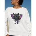 thumbnail image 2 of Cute Bat Kitten. Sweatshirt Women -Image by Shutterstock, Female x-Large, 2 of 4