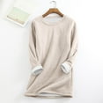 thumbnail image 2 of Women Warm Sherpa Lined Crewneck Sport Sweatshirt Pullover Loungewear, 2 of 3