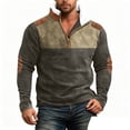 thumbnail image 3 of Men's Stand Collar Sweatshirt with Faux Fur Hood, Outdoor Casual Top, Spring Fall Fleece Jacket for Cold Weather, Christmas Gift, Hiking and Urban Exploration,Army Green,L, 3 of 5