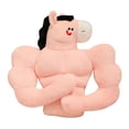 thumbnail image 1 of ICQOVD Coussin Éducatif Cheval Musclé en Peluche Coussin Animal Drôle, 1 of 8