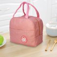 thumbnail image 3 of Bolsa de almuerzo de tela Oxford con cremallera impermeable bolso de mano térmico (rosa) Tmvgtek Oficina Multiescena Multifunción, 3 of 6