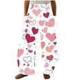 thumbnail image 2 of LEBONYARD Trousers for Women Plus Size,Women Casual Printing Pockets Elastic Mid-Waist Comfortable Wide-Legged Loose Pants Multicolor M, 2 of 5