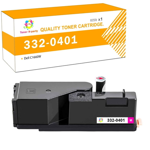 Toner H-Party 1-Pack Compatible Toner Cartridge Replacement for Dell 332-0401 for Use with Dell C1660W Printer Ink Magenta