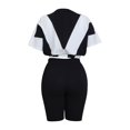 thumbnail image 4 of NMMUED Two Piece Short Set for Women Sweat Suit Workout Sets for Women Sweatshirt and Shorts Set Crop Zipper Sweatshirt and Shorts Tracksuit Set, Black L, 4 of 4