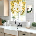 thumbnail image 6 of Farmhouse Vintage Tie Up Curtain 63 Inches Long, Sunflowers Floral Botanical Beige Letter Balloon Style Kitchen Window Curtain Over Sink, Small Window Rod Pocket Curtain 52"x63", 6 of 9