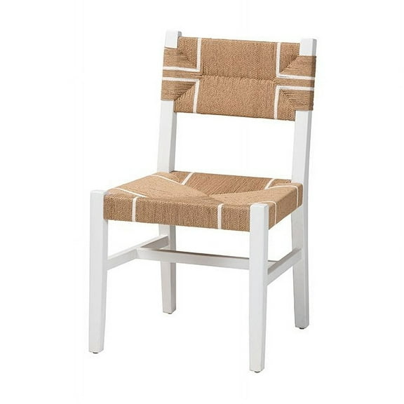 bali & pari Talli Bohemian Paper Loom and White Mahogany Wood Dining Chair