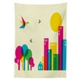 thumbnail image 3 of Ambesonne Colorful Tablecloth Rectangular Table Cover, Cityscape, 60"x90", Multicolor, 3 of 4