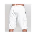 thumbnail image 5 of Cargo Shorts for Men Trendy Drawstring Elastic Waist Casual Shorts with Multi Pockets Workout Sport Outdoor White XXXL, 5 of 7