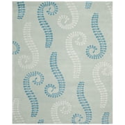 SAFAVIEH Capri Jacqueline Floral Wool Area Rug, Silver/Light Blue, 8' x 10'