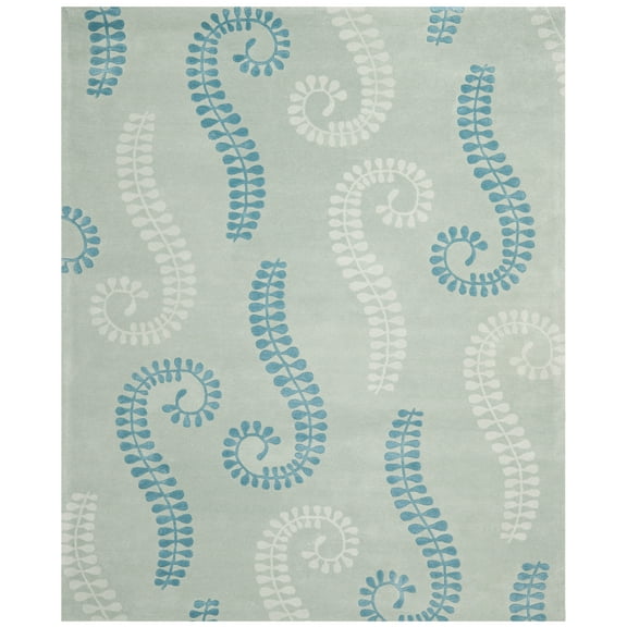 SAFAVIEH Capri Jacqueline Floral Wool Area Rug, Silver/Light Blue, 8' x 10'