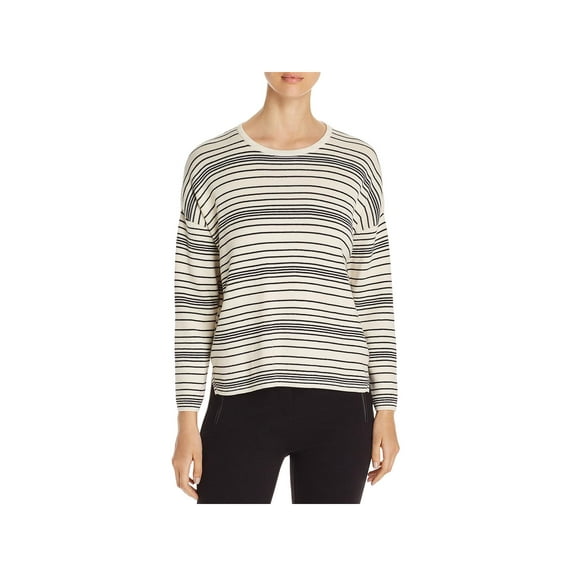 Eileen Fisher Womens Striped Crew Neck Box Top