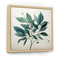 thumbnail image 2 of Designart "Subtle Leaf Impressions In Teal Tenderness" Leaves Floater Framed Canvas Art Print, 2 of 5