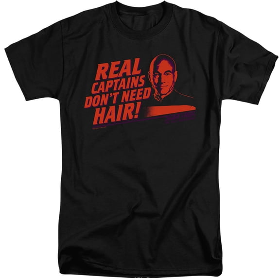 Star Trek Real Captain Adult Tall T-Shirt Black