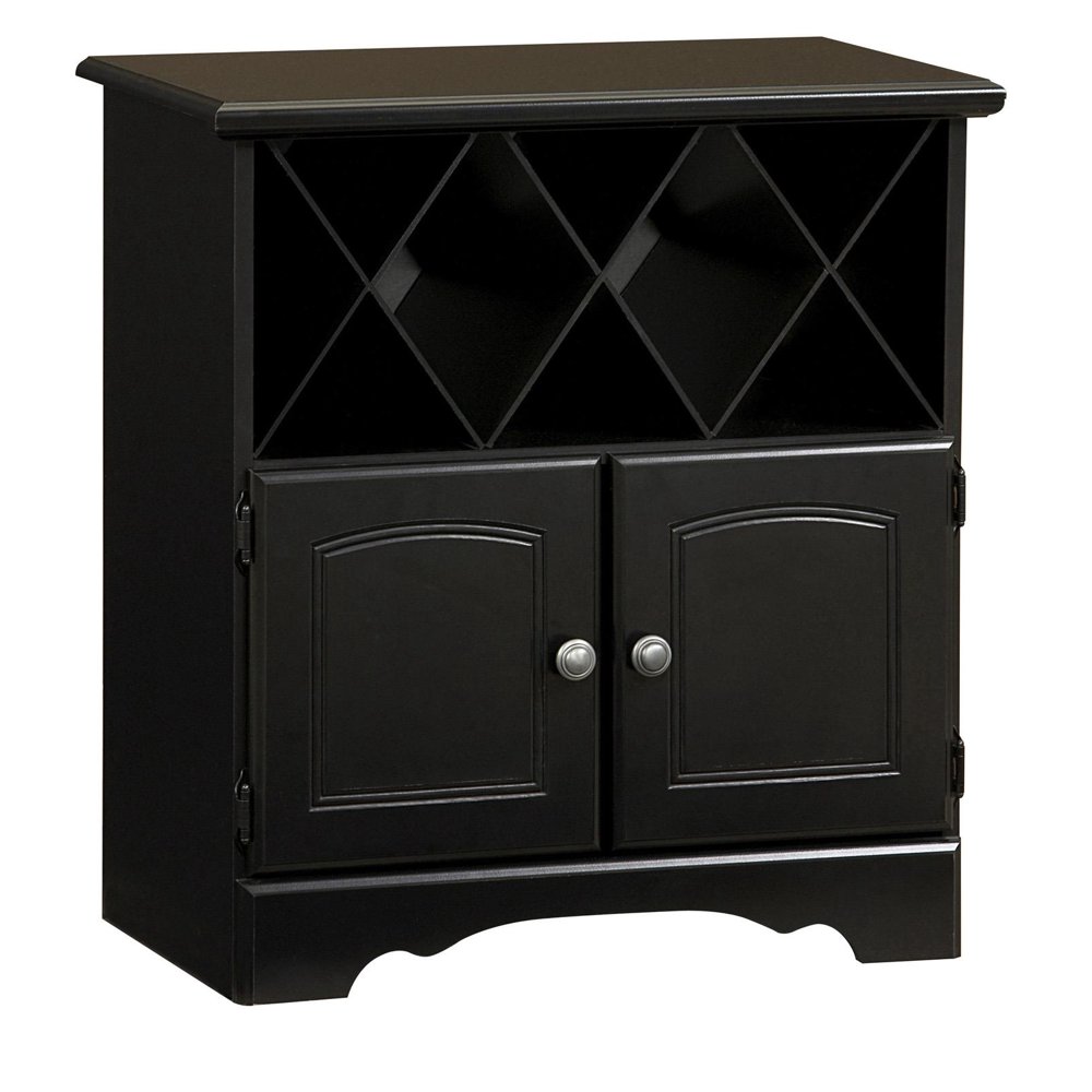 1Shelf Wine with Bottle Storage in Black