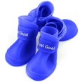 thumbnail image 3 of 2 pares de zapatos para perros, botas de silicona, impermeables y antideslizantes para la lluvia, para perros pequeños (S, Azul), 3 of 5