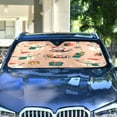 thumbnail image 4 of Yayeee Car Windshield Sun Shade Universal Fit Front Visor Protector, Beige Christmas Snowman, 4 of 8