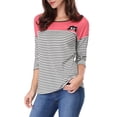 thumbnail image 2 of CamiseDe ManLarPaMujer bloque de colorrayas triple color simple RoL, 2 of 4