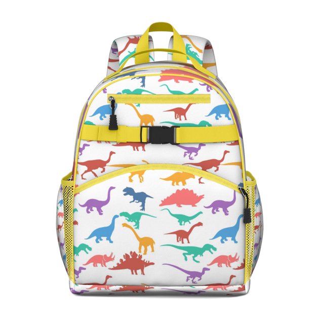 Sac à Dos Artistique Minimaliste de Dinosaures avec Motif de Bébé Dino et Design Rétro en Aquarelle Dessinée à la Main