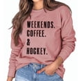 thumbnail image 1 of Sudadera informal de cuello redondo para mujer con estampado de letras, corte holgado para primavera y otoño con encanto en oro rosa, 1 of 5