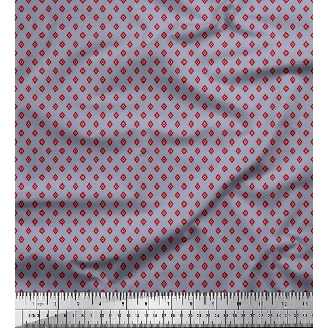 Soimoi Moss Tissu Georgette Imprimé Diamant au Mètre 42 Pouces de Large