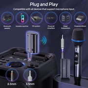 JYX Dual Wireless Microphone, Handheld Wireless Bluetooth Karaoke Microphone with Rechargeable Receiver, Metal Professional Dynamic Microphone for Singing, Speech, U60