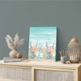 thumbnail image 2 of Wall Art Prints, Coastal Beach Framed Canvas Prints for Bedroom Living Room Bathroom Office, Ocean Wave Summer Sea Starfish Coral Teal Beige Gallery Wrap Wall Art Poster for Gifts Home Decor 12"x12", 2 of 9