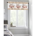 thumbnail image 4 of Kitchen Cafe Valance Curtain for Small Windows,Thanksgiving Farm Watercolor Pumpkin Dahlia Fall Leaves Rod Pocket Short Valances White Window Treatment Panel for Living Room/Bedroom/Bathroom,42x18in, 4 of 9