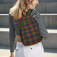 thumbnail image 5 of Yiaed Rainbow Houndstooth Print Laptop Backpack Travel Canvas Backpack Vintage Aesthetic Backpack for School Knapsack Plain Backpack Backpack for School-, 5 of 5