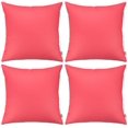thumbnail image 1 of Lot de 4 Housse de Coussin Décorative en Coton Confortable Unie Carrée (housse seulement, sans insert) (22x22 Pouces/ 55x55cm, Rouge Pastèque), 1 of 9
