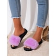 thumbnail image 1 of Women's Minimalist Open Toe Fluffy Slides, 1 of 4