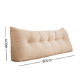 thumbnail image 2 of QISIWOLE Yellow Dorm Twin Headboard Wedge Pillow, 23.6x15.7x5.9in Handmade Support Backrest Large Bolster Cushion with Two Large Side Pockets and Removable Cover, 2 of 7