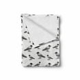 thumbnail image 2 of Black Crow Soft Flannel Fleece Throw Blanket, Monochromatic Sketchy Drawn Bird Continuous Pattern Print, Cozy Plush for Indoor and Outdoor Use, 60" x 80", Charcoal Grey Grey, by Ambesonne, 2 of 6