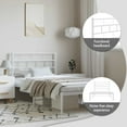 thumbnail image 5 of vidaXL White Metal Twin Bed Frame with Headboard, Heavy-Duty, Under-Bed Storage, No Mattress, 5 of 10