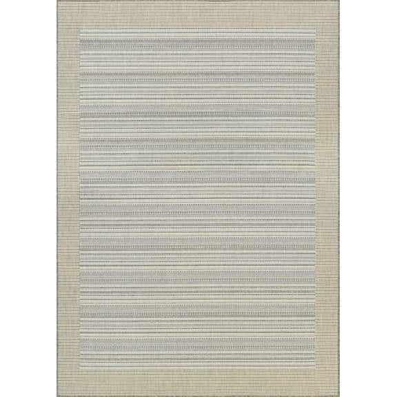 2' x 3.5' Micro Striped Indoor Outdoor Area Throw Rug - Beige and Cream