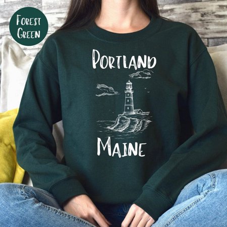 Portland Maine Lighthouse Gift , Portland Maine Vacation Gift, Portland Maine Sweatshirt, Portland Maine Travel , Maine Gift