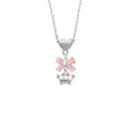 thumbnail image 2 of Delight Jewelry Silvertone Small ''Princess'' Crown with Pink Crystals Pink Bow Heart Necklace, 2 of 4