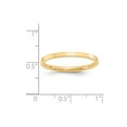 thumbnail image 3 of Solid 14k Yellow Gold 2mm Flat Comfort Fit Men's Plain Classic Wedding Band Ring Size 11.5, 3 of 4