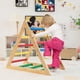 thumbnail image 4 of Costway Escalera triangular coloreada de escalada, escalera triangular de madera, escalera triangular educativa para niños 3-7 años, regalo perfecto para niños y niñas, 4 of 5