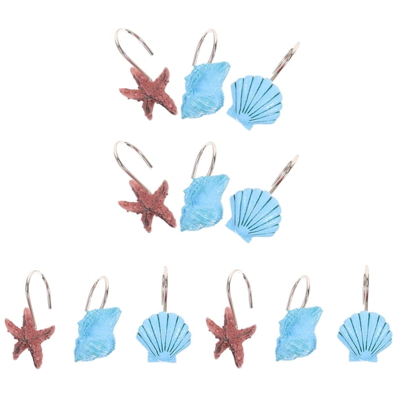 FUTUREORYY 12Pcs Farmhouse Shower Curtain Hooks Resin CShaped Rustproof for Bathroom Decoration Homeowners