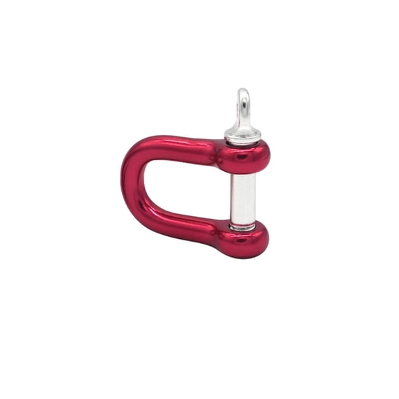 Stainless Steel Mini D Shaped Bow Shackle, Heavy Duty Bow Shape Load Clamp for Chains Wirerope Lifting Paracord Outdoor Camping Survival Rope Bracelets - Red