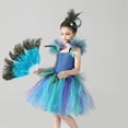 thumbnail image 6 of Tiijoy Girls Peacock Tutu Dress Stage Performance Party Mesh Princess Dress, Sizes 6-7, 6 of 7