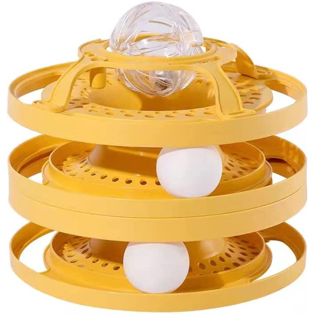 Rodillo de juguete para gatos, tocadiscos de 3 niveles, juguetes interactivos para gatos, bolas con bolas Flash JFHHH pequeña